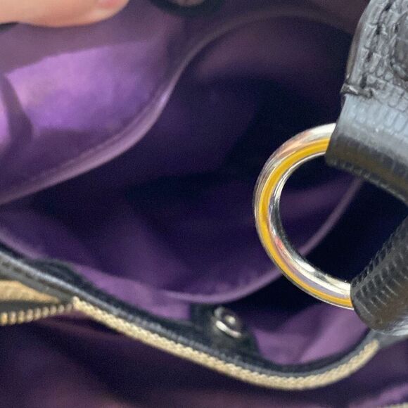 Coach Women's Black Cream Madison OP Art Signature Maggie Shoulder Bag - Picture 11 of 15